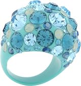 Angelique De Paris Confetti Ring with Swarovski Crystals in Blueberry Resin Size 7