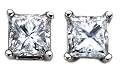 Platinum, Princess-Cut, Diamond 4-Prong Stud Earrings (1/2 cttw, G-H Color, VS2 Clarity)