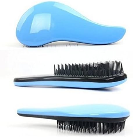 HHE Magic Detangling Handle Tangle Shower Hair Brush Comb Salon Styling Tamer Tool (Blue)