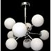 Sputnik Chrome 9-bulb Chandelier Atom Multi Light Fixture Cool Mid-century Retro-modern Lighting Stylish Contemporary Atomic Style Unique Trendy Beautiful Glamorous Standard Base Lightbulb Italian Euro European Design Starburst Glass Globe Ball Overhead Lamp Space Age Mod Minimalist Art Modernist Eames Era Adjustable Pendant