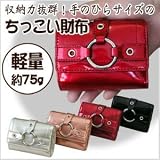 『ちっこい財布（シャンパンゴールド）』バッグやベルトに留まるセーフティーチェーン付き。ボックスタイプの小銭入れ、カードポケットも付いた収納力バツグンのお財布
