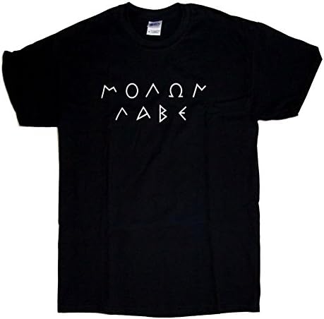 Molon Labe Shop Men's Molon Labe Greek Carving Shirt XX-Large Black