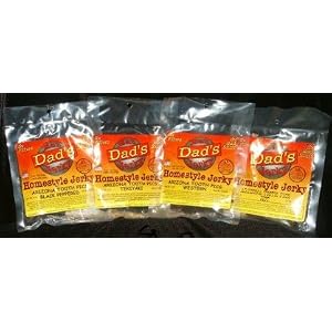 Beef Jerky 4 - 4oz bags of Peppered Beef Flavor by Dad