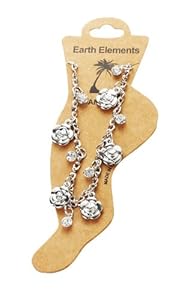 Diamond & Flower Petal Dangle Anklet - Dangle New Port Anklet