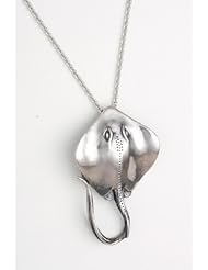 Sting Ray Sterling Silver 18 Inch Necklace