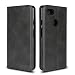 Google Pixel 3 XL Case, iCoverCase Premium Imitation Leather Case,Calf Pattern [Strong Magnetic Holster] Shockproof Protective with Folio Flip Wallet Leather Case(Dark Gray)