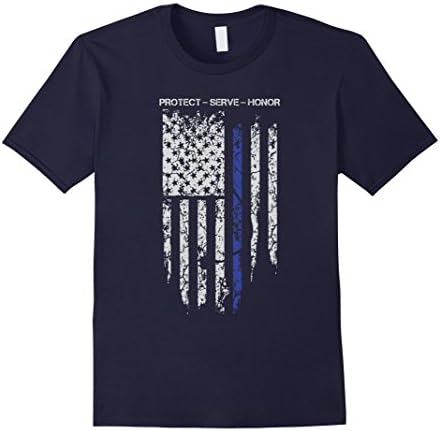 Men's Thin blue line T shirt - Protect Serve Honor 2XL Navy