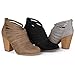 Brinley Co. Womens Chunky Heel Strappy Faux Suede Ankle Booties