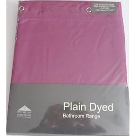 FUCHSIA PINK SHOWER CURTAIN WITH HOOKS 178CMS X 178CMS