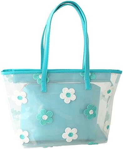 Womens Fashion Ladies Handbags,jelly Bag, Beach Bag, Transparent Bag, Bag Lace Bag (Blue Green)
