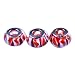 Murano Style Glass Lampwork 925 Bead Fits Pandora Red and Orange Stripes (3)