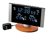 ADESSO(アデッソ) 電波デジタル目覚まし時計 ブルーLED表示 温度・湿度表示 C-8305BL