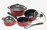 Produkt-Bild: Karcher 112174 Kochtopf Set - hochwertiges 7-teiliges Aluguss Kochtopf Set - Teflon&reg; Classic beschichtet - bourdeaux
