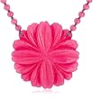 Lola Rose Megan Necklace Berry Jade Beads And Dandelion Pendant