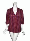 TRINA TURK Geometric V Neck Top in Orchid