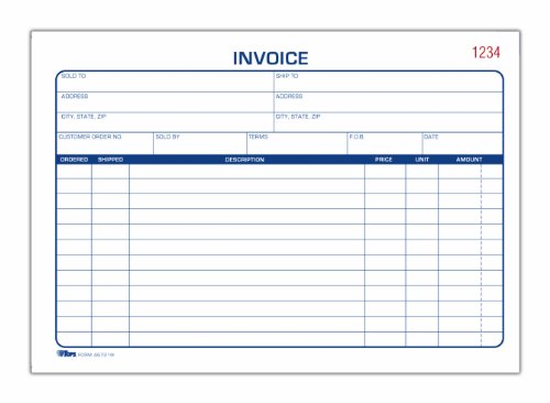 TOPS Invoice Book 2-Part, Carbonless, 5.5 x 8.38 Inches, 50