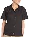 Hospitality Uniforms - Dickies Women's Short Sleeve Stretch Poplin Classic Shirt, Black, M