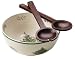 Spode Christmas Tree Round Salad Bowl and Wooden Servers, 3-Piece Set
