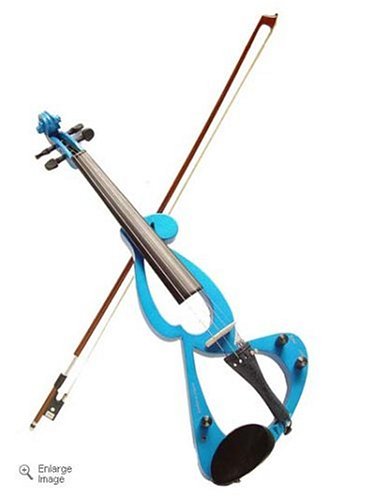 Childrens Toyshop  Musical Instruments : VIOLINSMART Full Size 4/4 Blue Silent Electric Violin - Complete Set