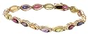14k Yellow Gold Multi-Gemstone Bracelet, 7"