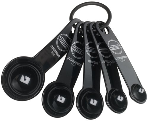 Childrens Toyshop  Kitchen & Housewares : KitchenAid 5-Piece Measuring Spoon Set, Black