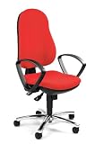 Topstar 8929G21 B&uuml;rodrehstuhl Synchro Steel inklusive Armlehnen / Bezugsstoff rot