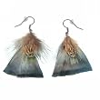Trendy Natural Feather Earrings with Silver Hooks
