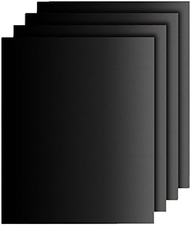 Grillcent BBQ Grill Mats - 4 Pack Heavy Duty Non-stick Grilling Sheets - Use on Charcoal, Electric, Gas Grills - Durable, Heat Resistant Barbecue Utensil For Grilling - 15.75 x 13 Inch
