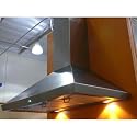Stainless Steel 36" x 20" Wall Mount Range Hood With 900 CFM Three Aluminum Six Layer Grease Filters Electronic Button Control Panel LED Display & 6" Round Duct