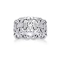 Viking Braided Wedding Band Borre Knot Norse Celtic 10mm Sterling Silver Ring (Size 4,5,6,7,8,9,10)