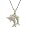 14k Yellow Gold Double Dolphin Diamond Pendant (.04 ct)