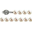 White 6.5-7mm Single Strand AS2R2 Cultured Pearl Bracelet w. 14k Gold Clasp 7" - Dahlia Classic Collection
