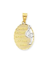 14k Two-tone Inspirational Music Pendant