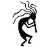 Long Hair Kokopelli Decal Sticker