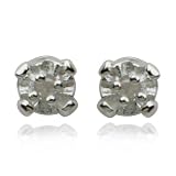 SS Genuine Diamond Post Earrings
