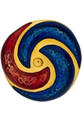 Gold Plated Enamel Blue and Red Cabouchon Pin Brooch