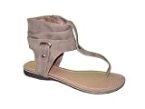 Womens Roman Gladiator Sandals Flats Thong Shoes Ankle Strap 3 Colors