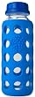 9 Oz Glass Bottle with Silicone Sleeve (Blue)