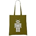 Retro Robot (Silver Glitter) Organic Fashion Tote