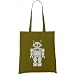 Retro Robot (Silver Glitter) Organic Fashion Tote