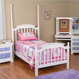 Comfort Decor SAV-011-02-W Color Box Poster Bed in White Size: Twin