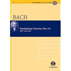 Brandenburg Concertos 4-6  Bwv 1049/1050/1051 Study Score/cd (Eulenburg Audio+Score)