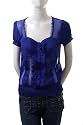 Moon Collection Lace Trim Chiffon Ruffle Sheer Banded Waist Top