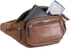 Mancini Brown Leather Waist Bag
