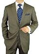 Modern Fit Suit Signature Collection Mens Suit Italian Merino Wool 140s Two Button Jacket Plus Pants Modern Business Suit Taupe Brown with Stripe