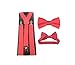 Coool Unisex Mens Salmon Pink Coral Suspenders & Bow Tie Set Adjustable