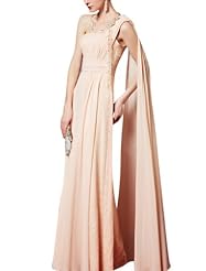 A-line Cocktail Floor Length Chiffon Beaded Sequined One Shoulder Homecoming Dress/Pageant Dress/Prom Dress/Party Dress/Wedding Dress 