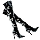 Ellie Shoes Womens 511-BUCKLEUP 5" Stretch Thigh High Boot Available in 3 Colors