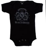 Toddler and Infant BACK SABBATH "Never Say Cry" One Piece Baby Suit in Black