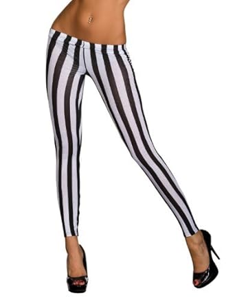 Made In Uk Leggings Avec Les Rayures En Noir Et Blanc M / L = 36